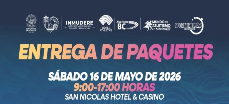 Entrega de paquetes para participantes del XXIII Medio Maratón Internacional Ensenada FlashLyte 2026