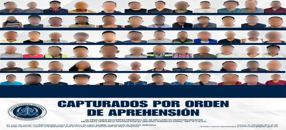 Fiscalía logra cumplimentar 75 órdenes de aprehensión en Ensenada