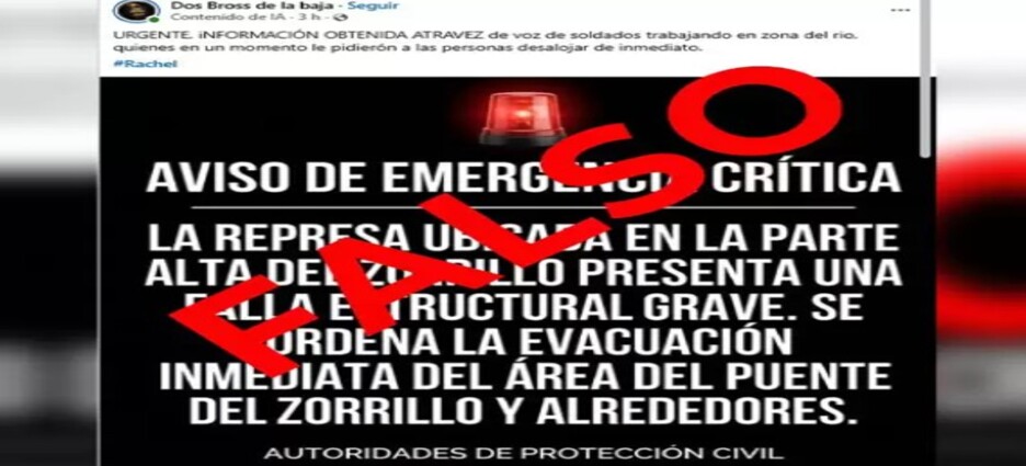 Gobierno de Ensenada desmiente falsa alerta sobre represa en El Zorrillo